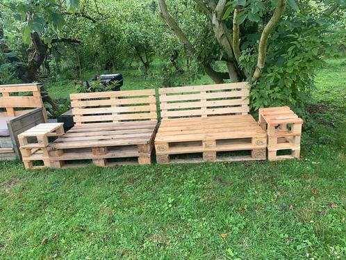 Pallet loungebanken, Tuin en Terras, Tuinsets en Loungesets, Hout, Ophalen