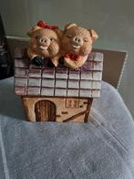Vrolijke varkens spaarpot, Ophalen of Verzenden, Zo goed als nieuw, Steen, Aardewerk of Keramiek, Dier