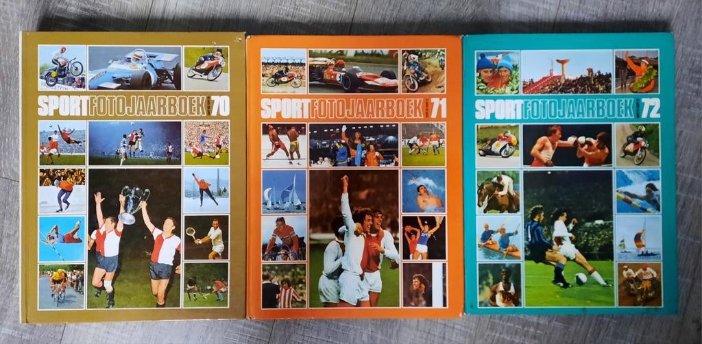 Sportfotojaarboeken 1970-1972 Feyenoord Europa Cup, Boeken, Sportboeken, Gelezen, Balsport, Ophalen of Verzenden