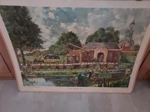 10 oude schoolplaten, Antiek en Kunst, Antiek | Schoolplaten, Geschiedenis, Ophalen