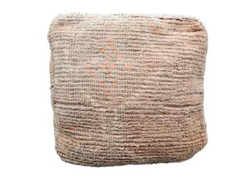 Handgeknoopte Marokkaanse poef wol vintage  Berber 55x55cm, Huis en Inrichting, Stoffering | Tapijten en Kleden, Nieuw, 50 tot 100 cm