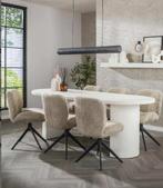 Eettafel Ovaal Beton Ciré Look 215x90x77, Huis en Inrichting, Tafels | Eettafels, 200 cm of meer, Zo goed als nieuw, X, Rechthoekig