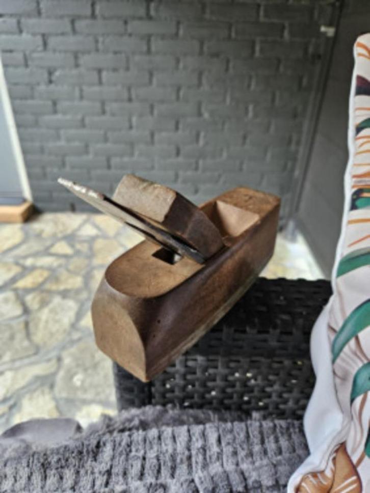 Leuke antieke massief houten blokschaaf met een scherp mes.., Antiek en Kunst, Curiosa en Brocante, Ophalen of Verzenden