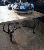 Salontafel hout smeedijzer onderstel, Ophalen of Verzenden, Rechthoekig, Hout