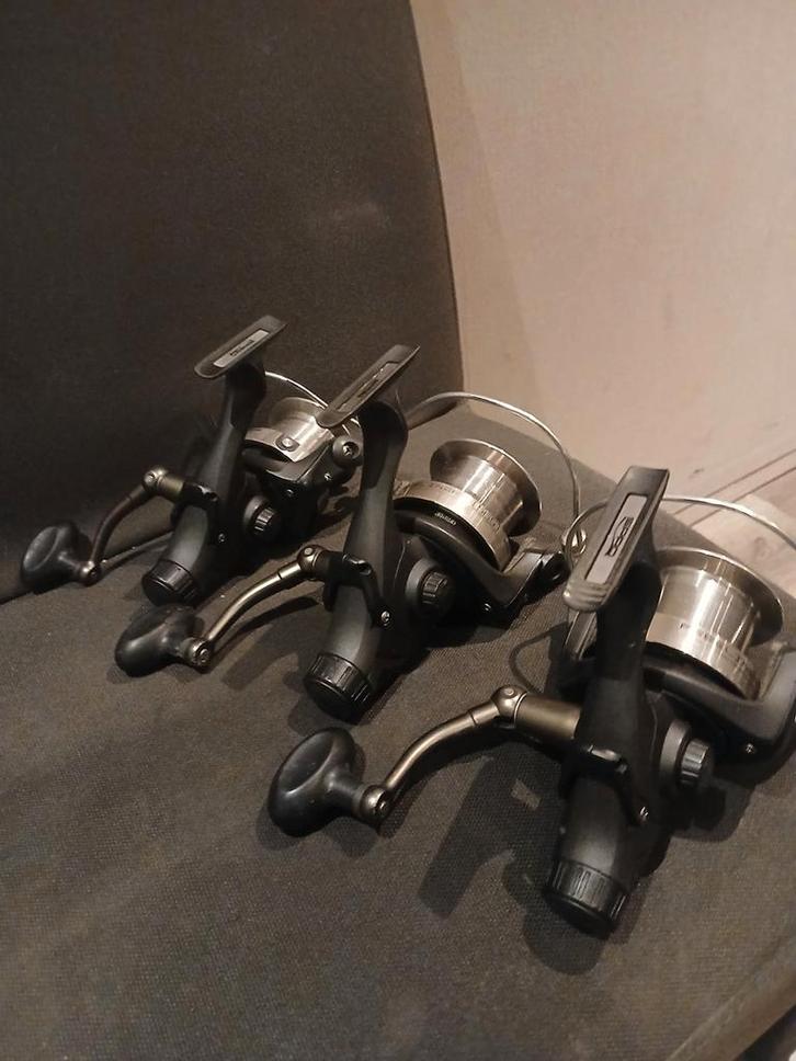 Set van 3 freeliner 565 baitrunner molens, Watersport en Boten, Hengelsport | Karpervissen, Gebruikt, Molen, Ophalen