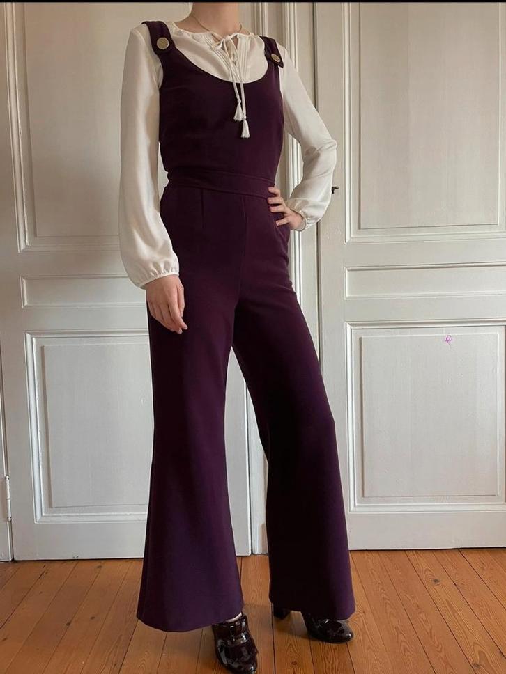 Tara Jarmon mouwloze Jumpsuit - Maat 38 paars, Kleding | Dames, Jurken, Gedragen, Maat 38/40 (M), Paars, Onder de knie, Verzenden