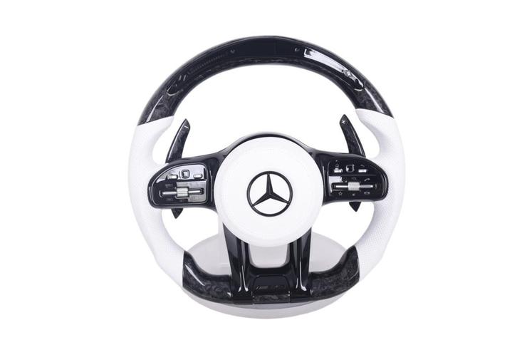Mercedes AMG forged carbon wit leer LED sportstuur, Auto-onderdelen, Besturing, Mercedes-Benz, Nieuw, Verzenden