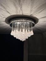 Elegante Plafondlamp met Kristallen Druppels, Huis en Inrichting, Ophalen, Zo goed als nieuw, Metaal