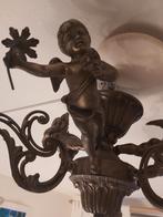 Gave antieke bronzen cupido plafonnière / met 3 engelen, Huis en Inrichting, Ophalen of Verzenden