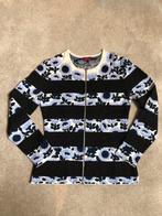 Oléana Vest met Bloemenprint - zwart paars Maat XS, Ophalen of Verzenden, Nieuw, Maat 38/40 (M), Paars