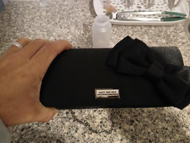 Addy van den Krommenacker Avondtasje, Sieraden, Tassen en Uiterlijk, Tassen | Damestassen, Nieuw, Avondtasje, Zwart, Ophalen of Verzenden