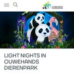 2 tickets voor Light Night Ouwehands dierenpark Rhenen, Tickets en Kaartjes, Drie personen of meer, Ticket of Toegangskaart