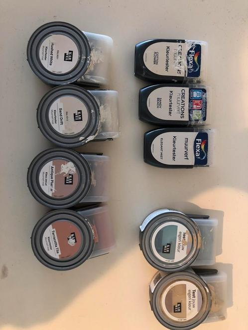 Kleurtesters Flexa creations & karwei muurverf, Doe-het-zelf en Verbouw, Verf, Beits en Lak, Zo goed als nieuw, Verf, Minder dan 5 liter