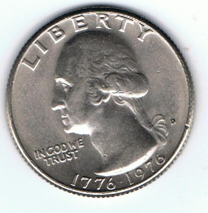 22-2220 USA 25 cent 1976D, Postzegels en Munten, Munten | Amerika, Losse munt, Noord-Amerika, Verzenden