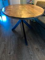 Nu: Houten Eettafel (100x200cm)  met Metalen Onderstel, Huis en Inrichting, Gebruikt, 100 tot 150 cm, Eikenhout, 200 cm of meer