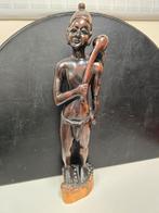 Ebbenhout beeld Afrikaanse man, groot h 48,5 cm, 1,85kg, Ophalen of Verzenden