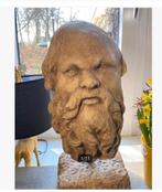 Prachtig stenen beeld Man met baard op voet, 14 kilo, Tuin en Terras, Ophalen, Steen, Nieuw, X