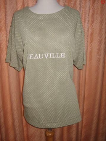 DEAUVILLE groen / wit stretch shirt - maat XL beschikbaar voor biedingen