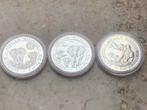 3 zilveren 1 oz somalische olifanten 2014,2015,2016, Ophalen of Verzenden, Overige landen