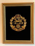 geborduurde badge gouddraad Royal Hamshire Regiment Gr.Br., Ophalen of Verzenden, Landmacht, Nederland, Overige typen