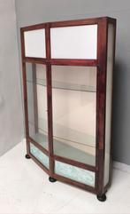 Antieke winkelvitrine kast verzamelkast, Huis en Inrichting, Kasten | Vitrinekasten, Ophalen, 200 cm of meer, 150 tot 200 cm, Eikenhout
