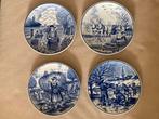 Royal Delfts blauwe bordjes 4 seizoenen, Antiek en Kunst, Antiek | Wandborden en Tegels, Ophalen
