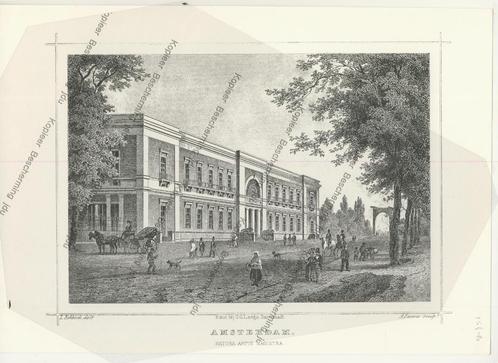 Amsterdam Afb. naar Offsetdruk Artis Magistra Nr.154-14 jdu, Verzamelen, Foto's en Prenten, Zo goed als nieuw, Prent, Gebouw, Voor 1940
