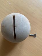 spaarpotje van blank hout met sleuteltje, Ophalen of Verzenden, Metaal of Blik, Overige thema's