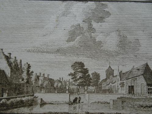Originele gravure Het dorp Baarland Zeeland, Spilman 1745, Antiek en Kunst, Kunst | Etsen en Gravures, Verzenden