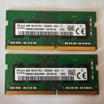 4x 4GB DDR4 RAM PC4-3200AA SODIMM geheugen beschikbaar voor biedingen