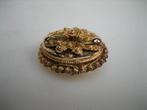 Vintage/Antiek gouden ovale Broche uit ca.1895, Sieraden, Tassen en Uiterlijk, Antieke sieraden, Verzenden, Goud, Broche