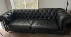 Zwarte Bank Chesterfield model, Ophalen, Gebruikt, 75 tot 100 cm, 200 tot 250 cm