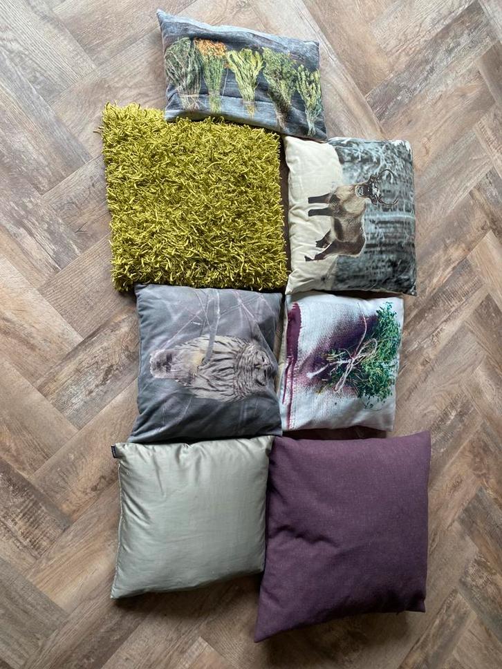 Diverse kussens, Huis en Inrichting, Woonaccessoires | Kussens, Zo goed als nieuw, Vierkant, Ophalen