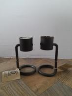 Twee gietijzeren brutalist Zweedse Lindskog kandelaars, Ophalen of Verzenden, Nieuw, Overige materialen, Minder dan 25 cm