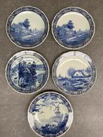 Delfts Blauw borden met verschillende afbeeldingen (9 stuks), Antiek en Kunst, Ophalen