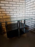 TV meubel glas zwart chroom, Huis en Inrichting, Kasten | Televisiemeubels, Glas, Minder dan 100 cm, 25 tot 50 cm, Minder dan 50 cm
