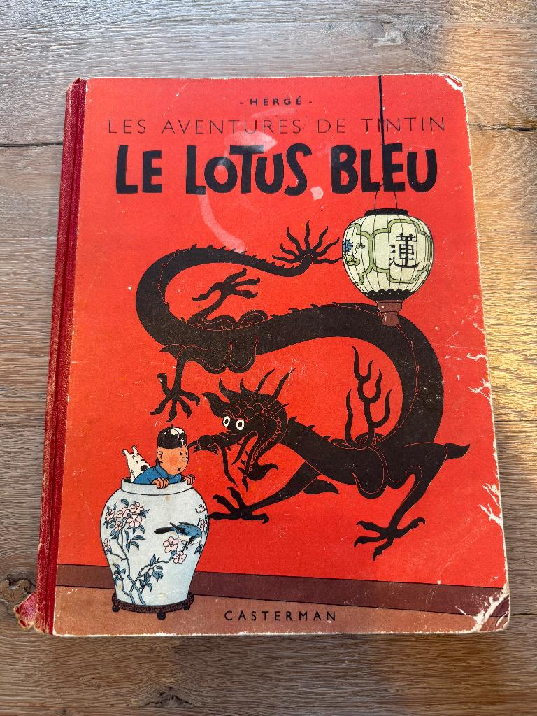 Origineel stripboek Kuifje Le Lotus Bleu A18 Casterman 1942, Gelezen, Eén stripboek, Ophalen of Verzenden, Hergé