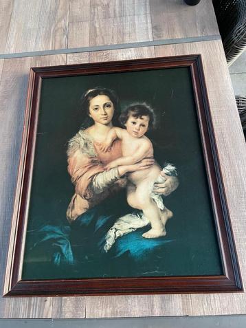 Klassiek religieus schilderij Madonna met kind - Maria Jezus beschikbaar voor biedingen