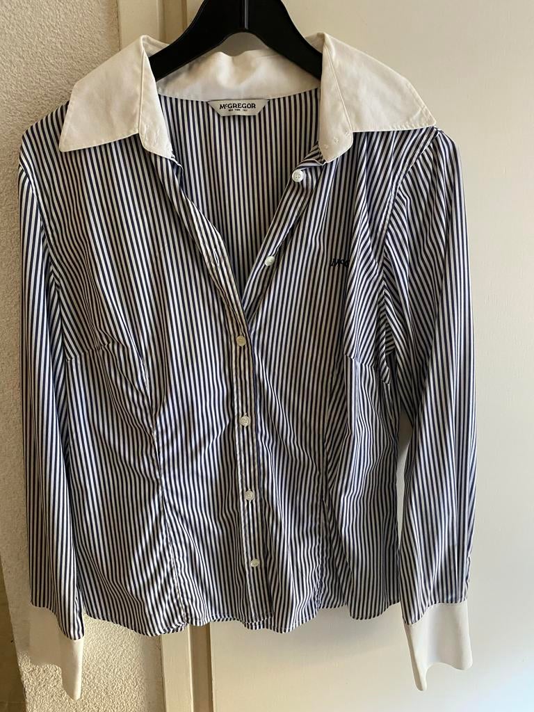 McGregor blouse - 38 / 40 - blauw wit gestreept, Kleding | Dames, Ophalen of Verzenden, Zo goed als nieuw, Maat 38/40 (M), Blauw
