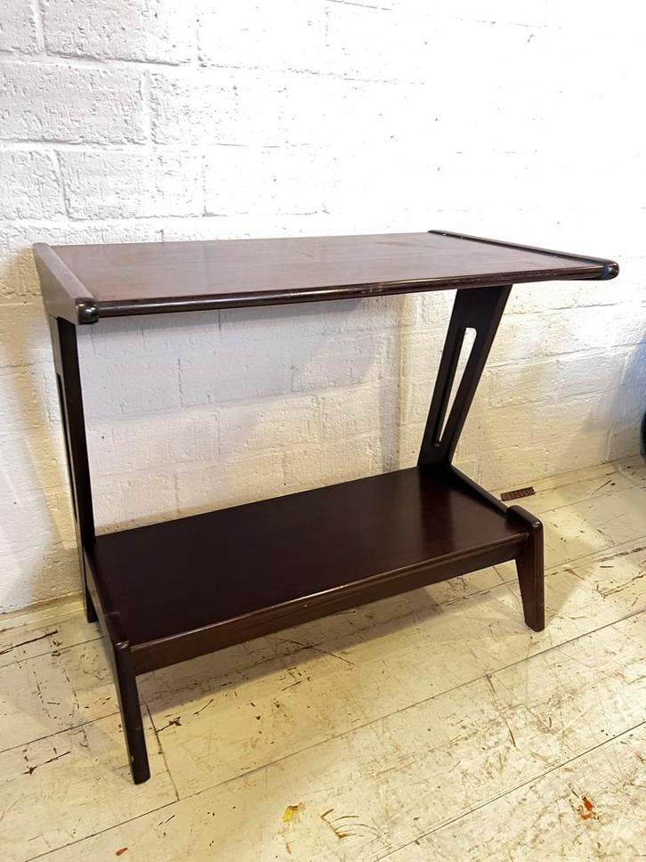 Vintage TV Stereo Bijzettafel, Huis en Inrichting, Tafels | Bijzettafels, Gebruikt, Rechthoekig, 45 tot 60 cm, Minder dan 55 cm