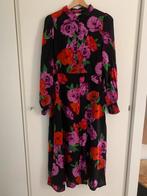 Mooie zwart/bloem viscose jurk, Kaffe, maat 42, Ophalen, Kaffe, Zwart, Maat 42/44 (L)