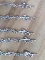 Antieke vzilvere lepeltj met druivenrank motief - Set van 10, Ophalen of Verzenden