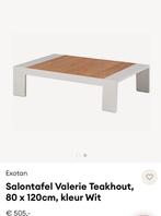 Exotan Salontafel Valerie Teakhout, 80 x 120cm, kleur Wit, Tuin en Terras, Nieuw, Ophalen, Aluminium
