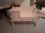 Antiek Roze Belbankje met Opbergruimte, Ophalen