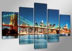 Nieuw * 5 Luik Canvas Schilderij Skyline New York 200x100cm, Ophalen of Verzenden