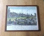 ingekleurde Gravure zicht op haven van la Rochelle, 18e eeuw, Antiek en Kunst, Ophalen of Verzenden