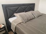 Velours boxpring 180x200 incl. hoofdbord, Ophalen, Gebruikt, Tweepersoons, 180 cm
