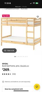 Ikea Mydal Stapelbed 90x200 - Grenen, Huis en Inrichting, Slaapkamer | Stapelbedden en Hoogslapers, Ophalen, 90 cm, Eenpersoons