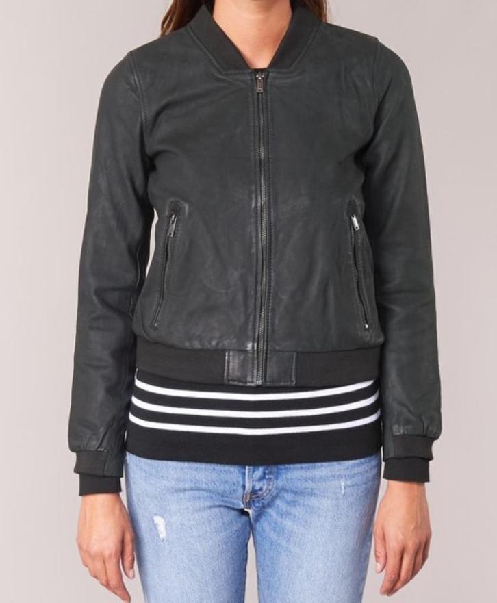 Esprit zwarte nubuk leren bomber jas Mardo jack maat M, Kleding | Dames, Jassen | Winter, Nieuw, Maat 38/40 (M), Zwart, Ophalen of Verzenden