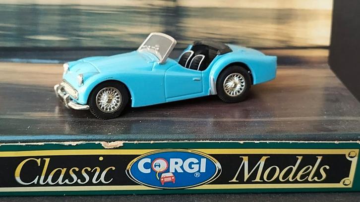 Triumph TR 3a light bleu 1:43 Corgi Classics Pol, Hobby en Vrije tijd, Modelauto's | 1:43, Nieuw, Auto, Verzenden